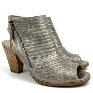Paul Green Cayanne Peep Toe Bootie Metallic Smoke